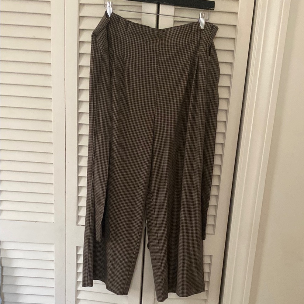 Zara Woman Brown Houndstooth Skirt